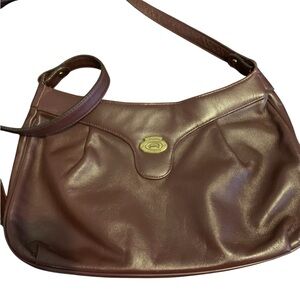 Vintage Aigner Brown Leather Shoulder Bag